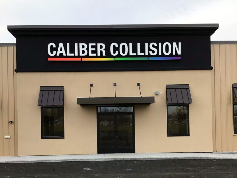 Channel letter sign for Caliber Collision in Urbana, IL