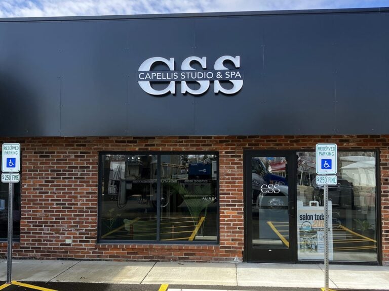 Channel letter sign for Capellis Studio & Spa in Mt. Zion, IL
