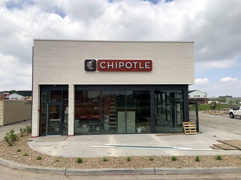 Channel letter sign for Chipotle in Coralville, IA