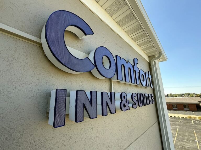 Channel letter sign for Comfort Inn & Suites in O'Fallon, IL – view 3