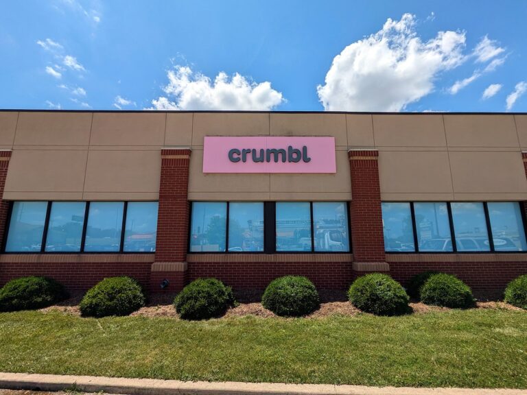 Channel letter sign for Crumbl in Springfield, IL
