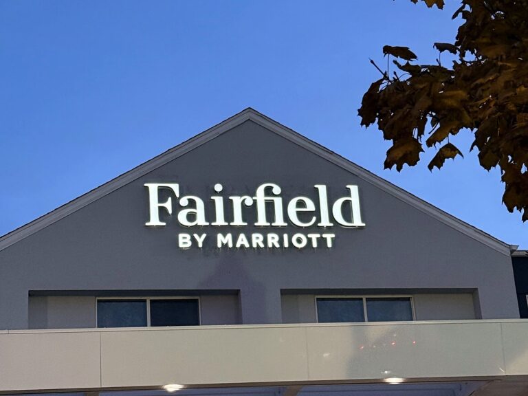 Channel letter sign for Fairfield by Marriott in Forsyth, IL