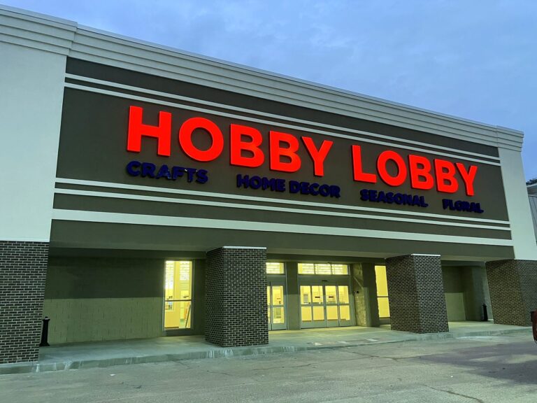 Channel letter sign for Hobby Lobby in Jacksonville, IL