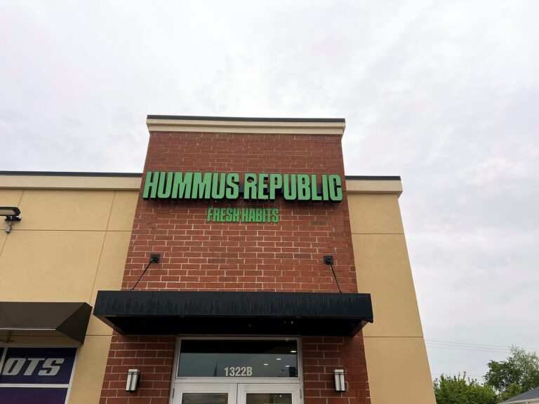 Channel letter sign for Hummus Republic in Jerome, IL