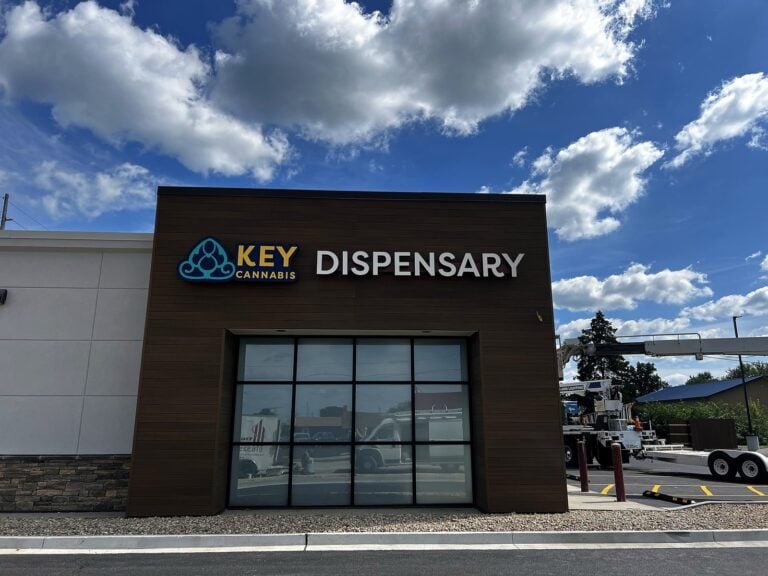 Channel letter sign for Key Cannabis Dispensary in Mt. Zion, IL