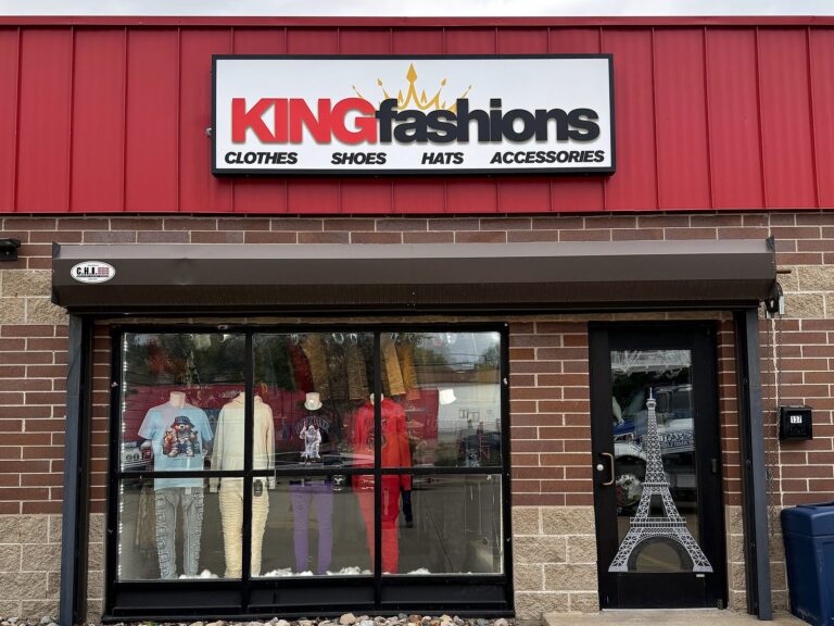 Channel letter sign for King Fashions in Decatur, IL