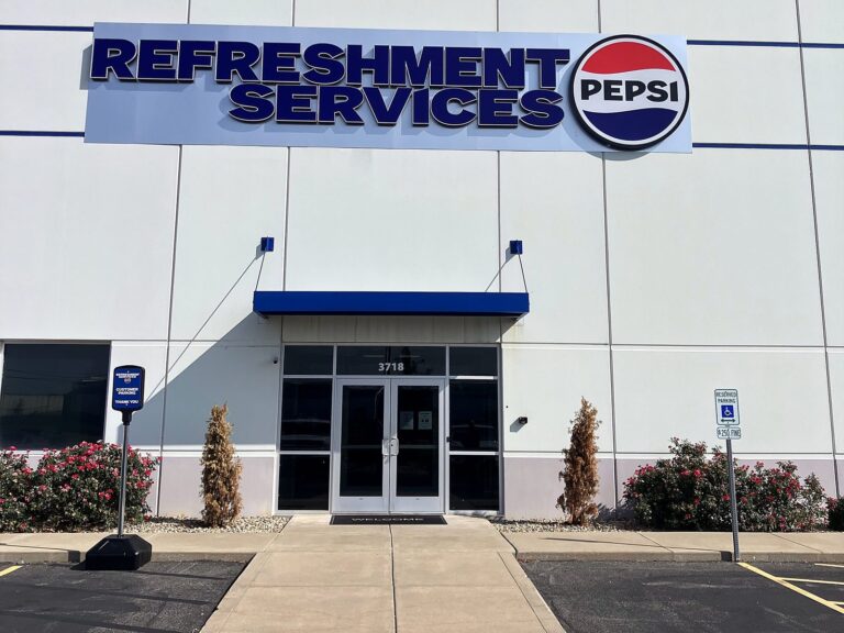 Channel letter sign for Refreshment Services in Decatur, IL