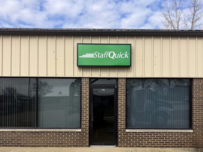 Channel letter sign for StaffQuick in Mt. Zion, IL