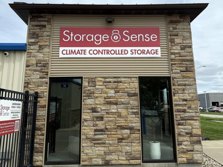 Channel letter sign for Storage Sense in Springfield, IL – view 3