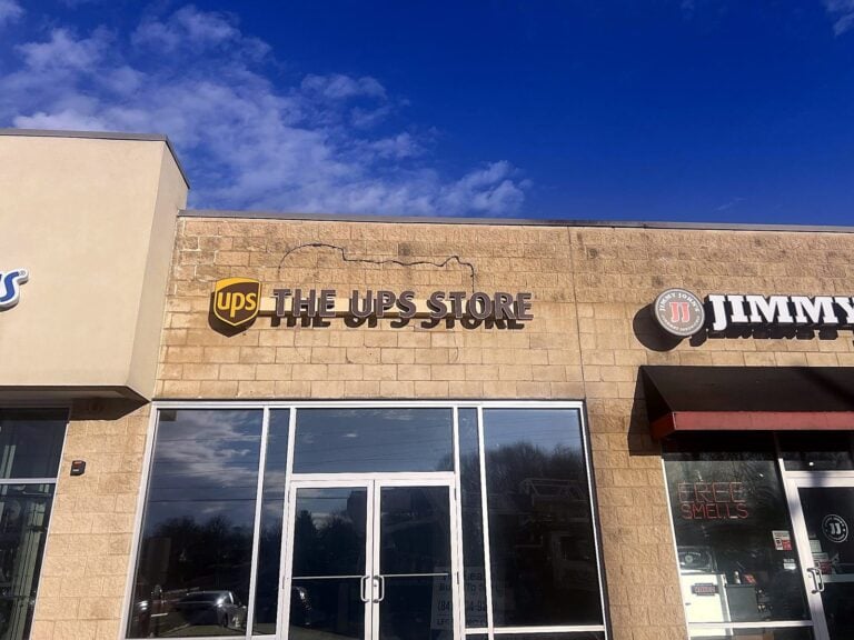 Channel letter sign for The UPS Store in Springfield, IL