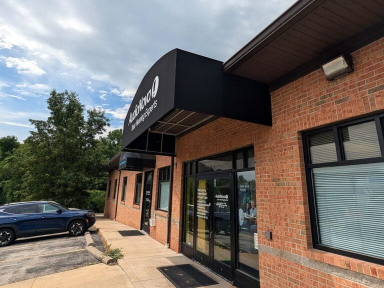 Commercial awning for AudioNova in Alton, IL