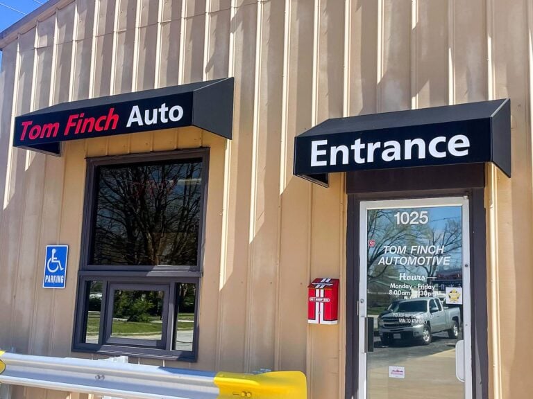 Commercial awning for Tom Finch Automotive
