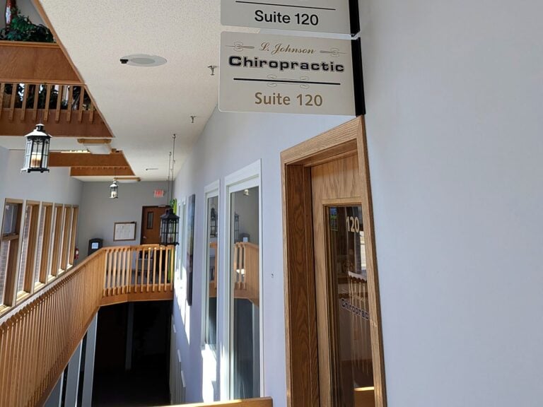 Interior sign for S. Johnson Chiropractic in Dixon, IL