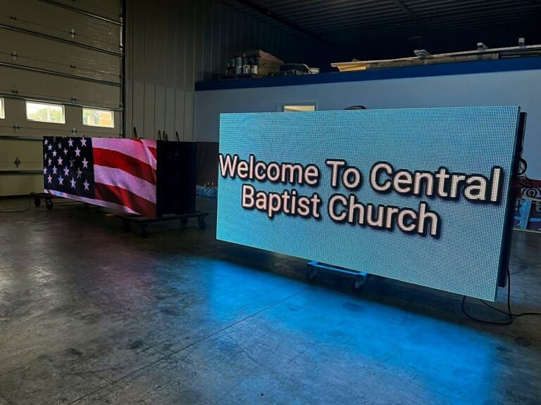 LED message center for Central Baptist Church