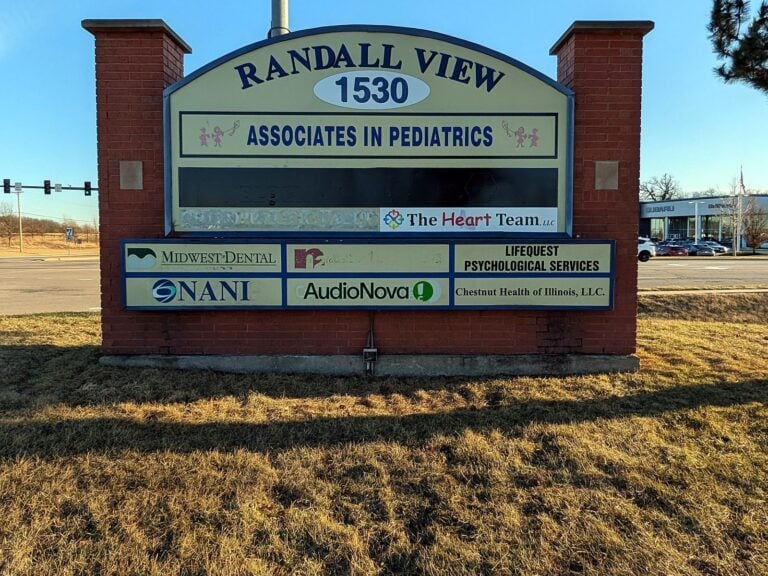 Monument sign for Randall View in Elgin, IL
